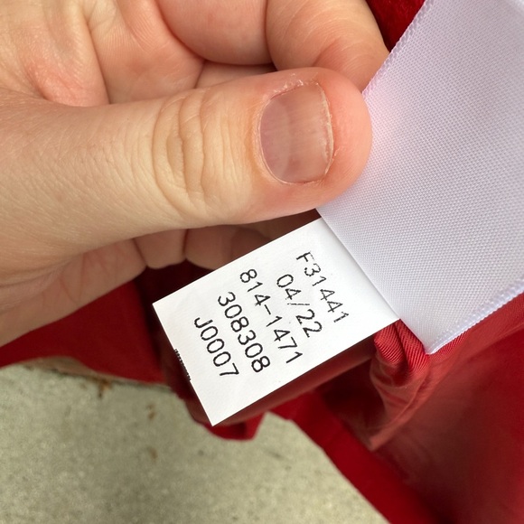 Liz Claiborne Red Trench Pea Coat Jacket Size Small Notch Collar Longline - Picture 5 of 6